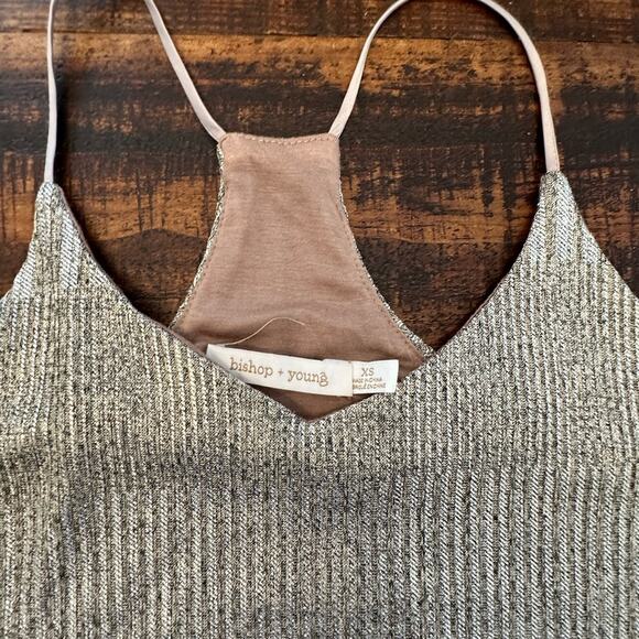Anthropologie Bishop + Young Letitia Shimmer Racerback Tank Top- NWOT - Picture 4 of 5